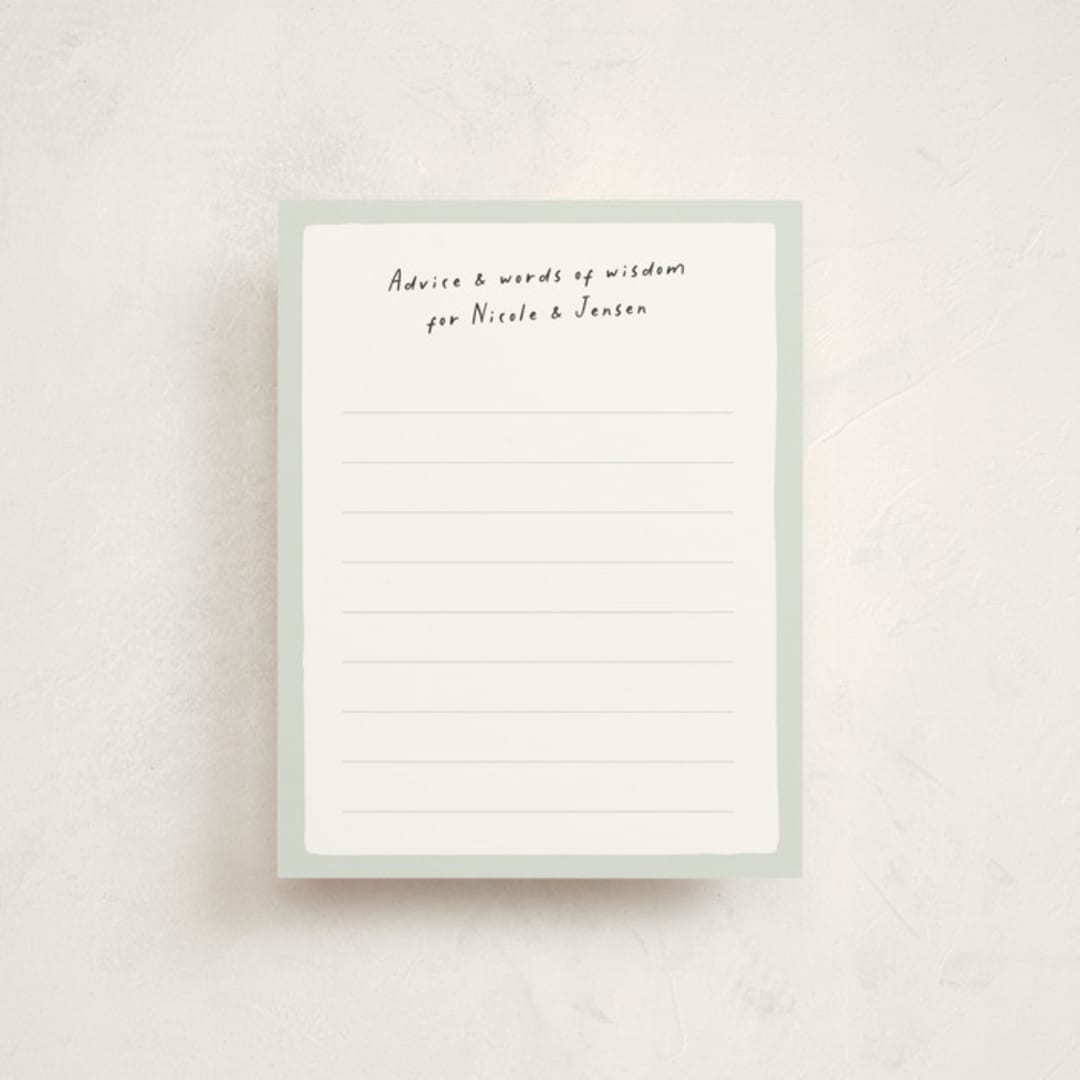 "Bring diapers" - Baby Shower Insert Cards in Mint by Lea Delaveris - Front