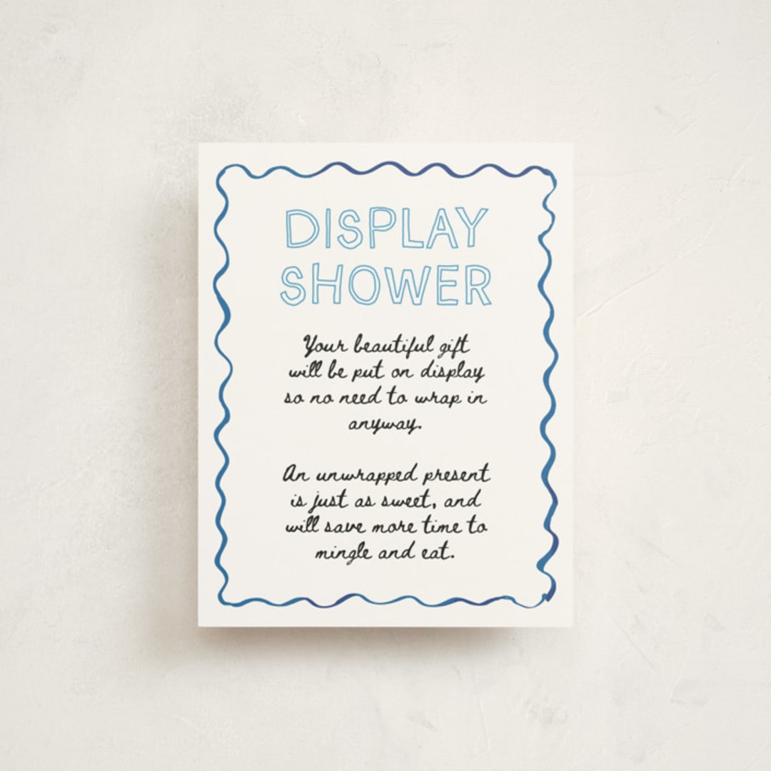 "Nautical doodles" - Baby Shower Insert Cards in Denim by Cass Loh - Front