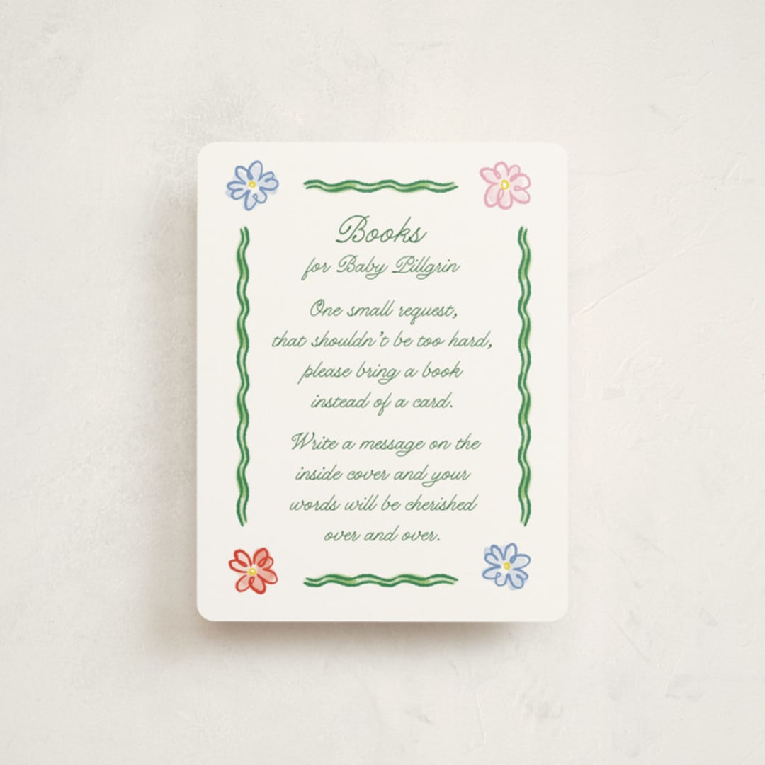"Dilleto" - Baby Shower Insert Cards in Garden by Pati Cascino - Front