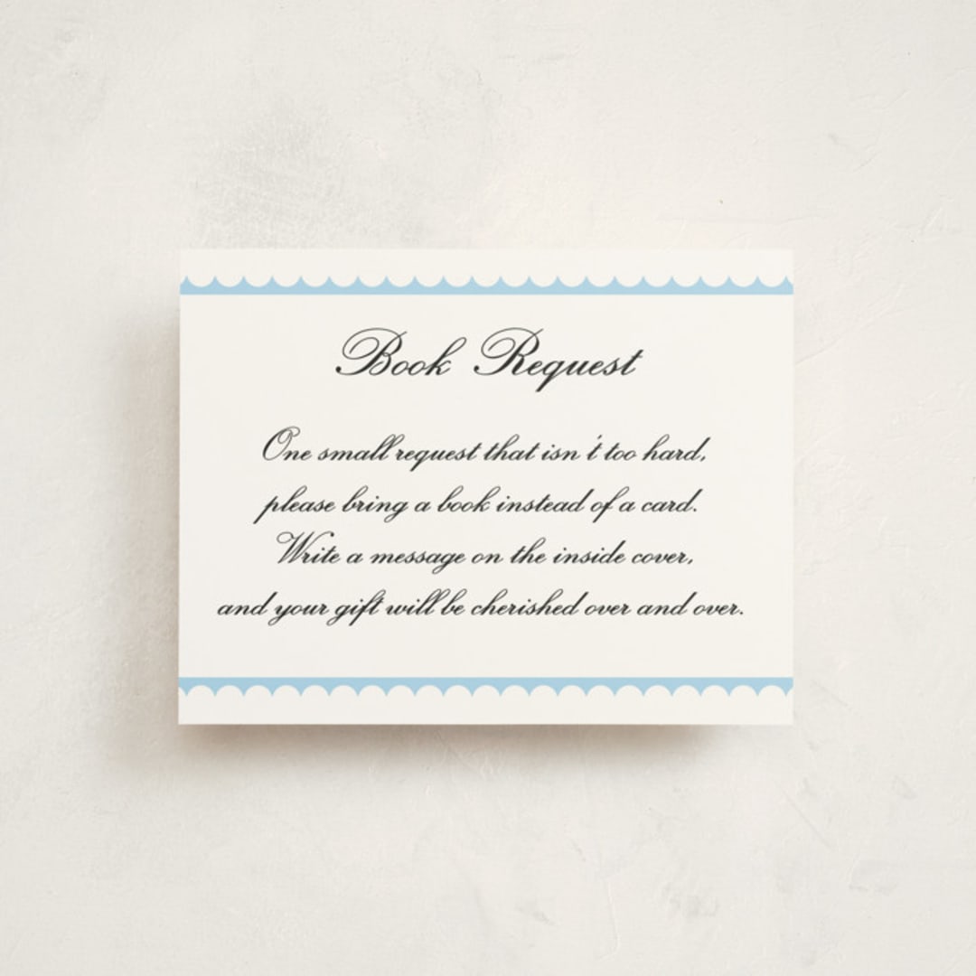 "Sweetly Scalloped" - Baby Shower Insert Cards in Sky by Catherine Culvenor - Front