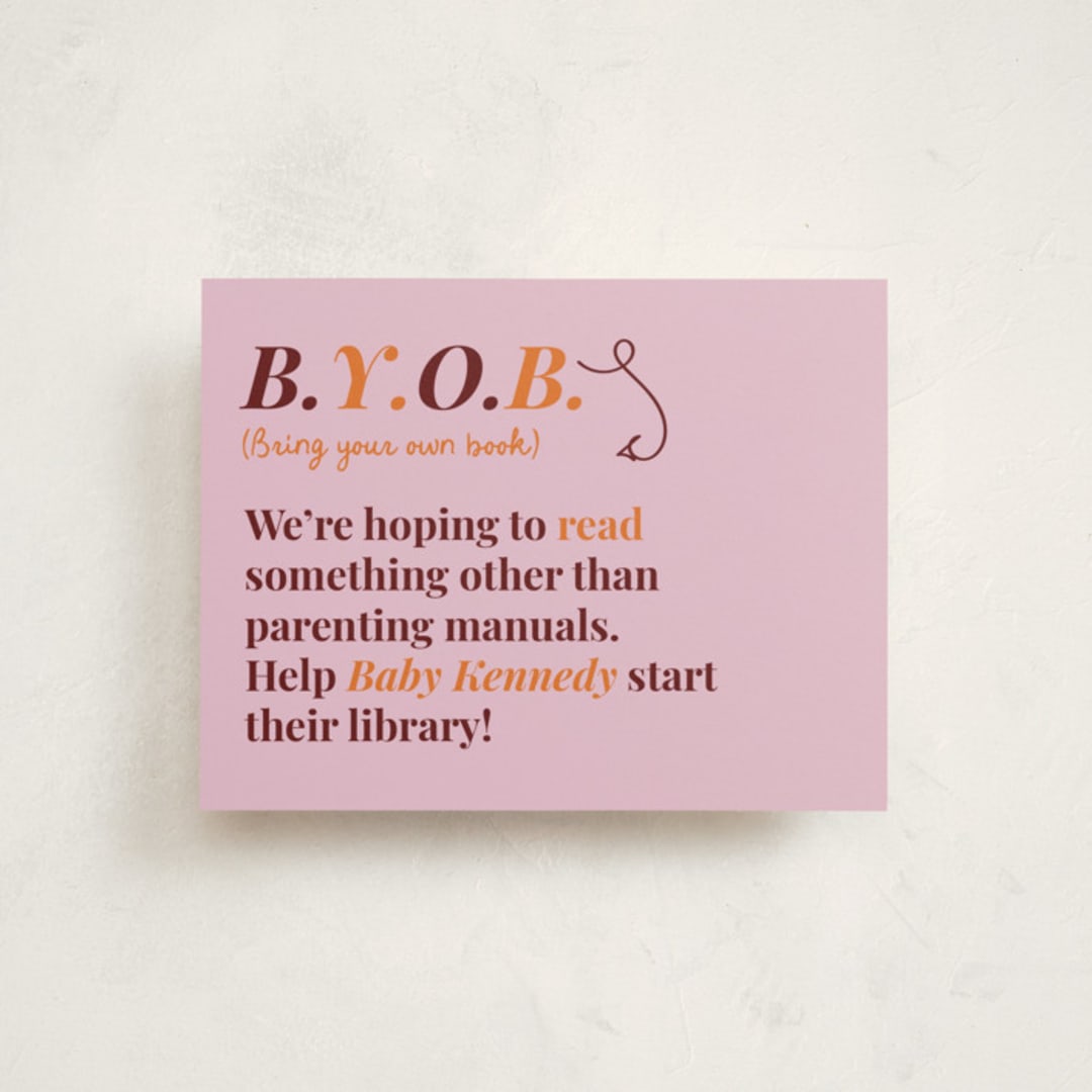 "Increasingly Uncomfortable Pregnant Person" - Baby Shower Insert Cards in Pomegranate by Madison Kic - Front