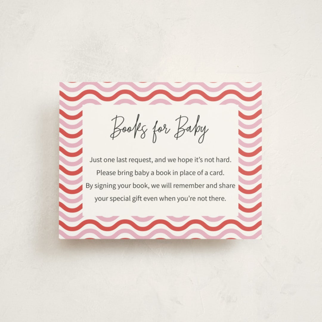 "Wavy Frame Fun" - Baby Shower Insert Cards in Watermelon by Ro Pacifico - Front