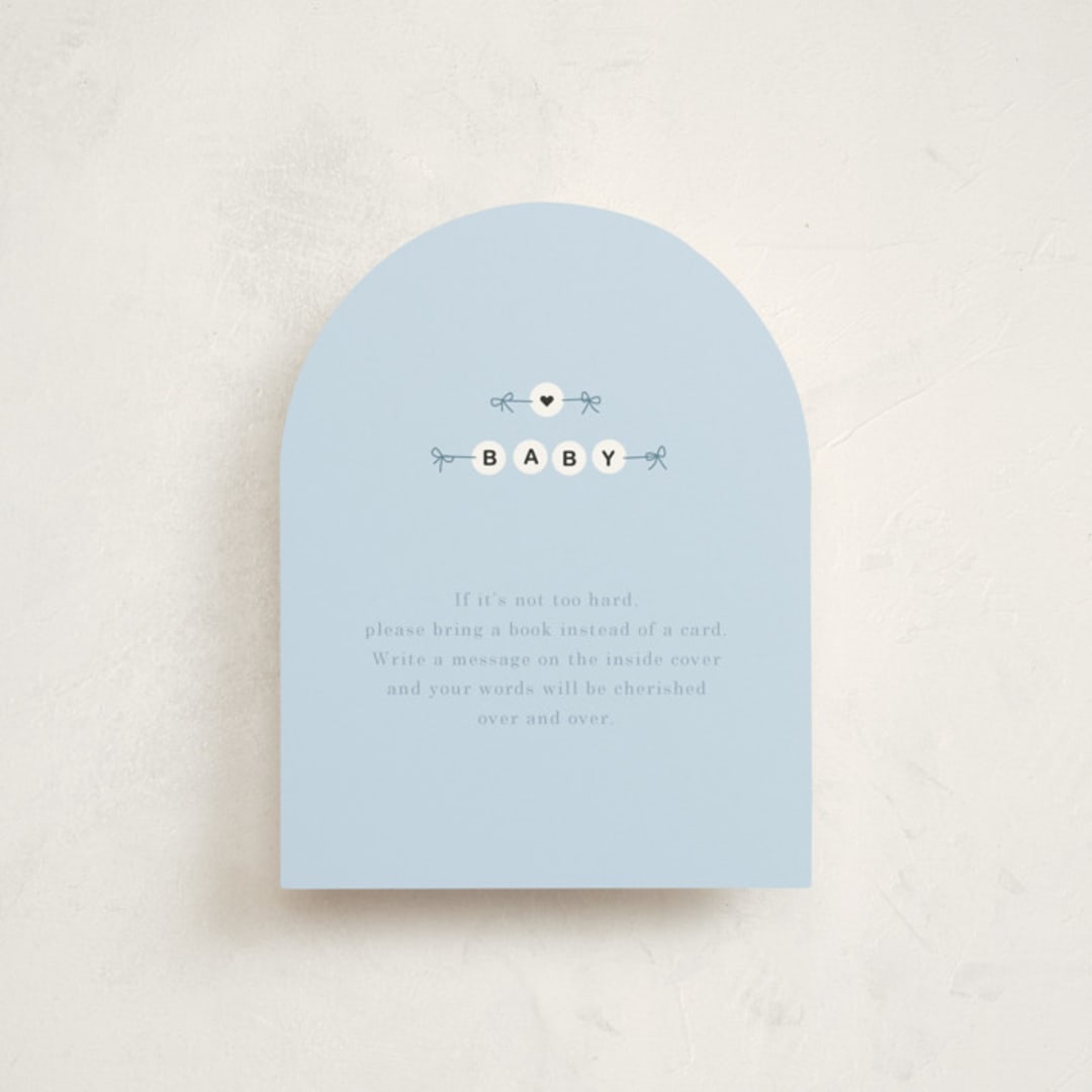 "Mom Era" - Baby Shower Insert Cards in Aqua by Baumbirdy - Front