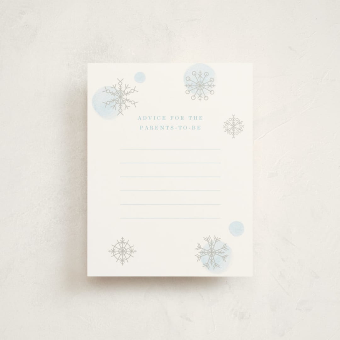 "Snowflakes" - Baby Shower Insert Cards in Glacier by Baumbirdy - Front