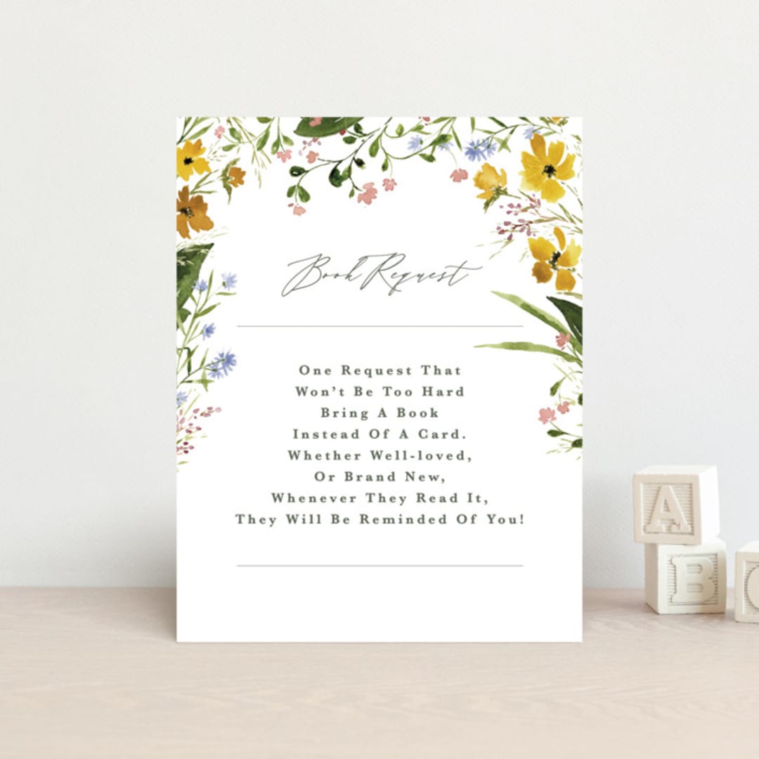 "Briar" - Baby Shower Insert Cards in Sunshine by Kate Ahn - Front