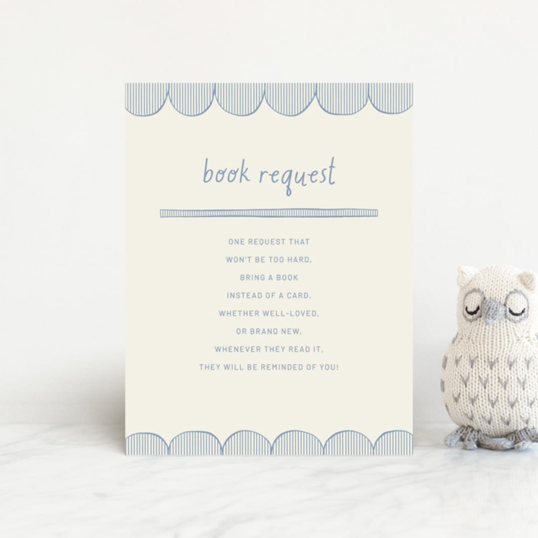 "Florence" - Baby Shower Insert Cards in Sky by Kelly Watkins - Front