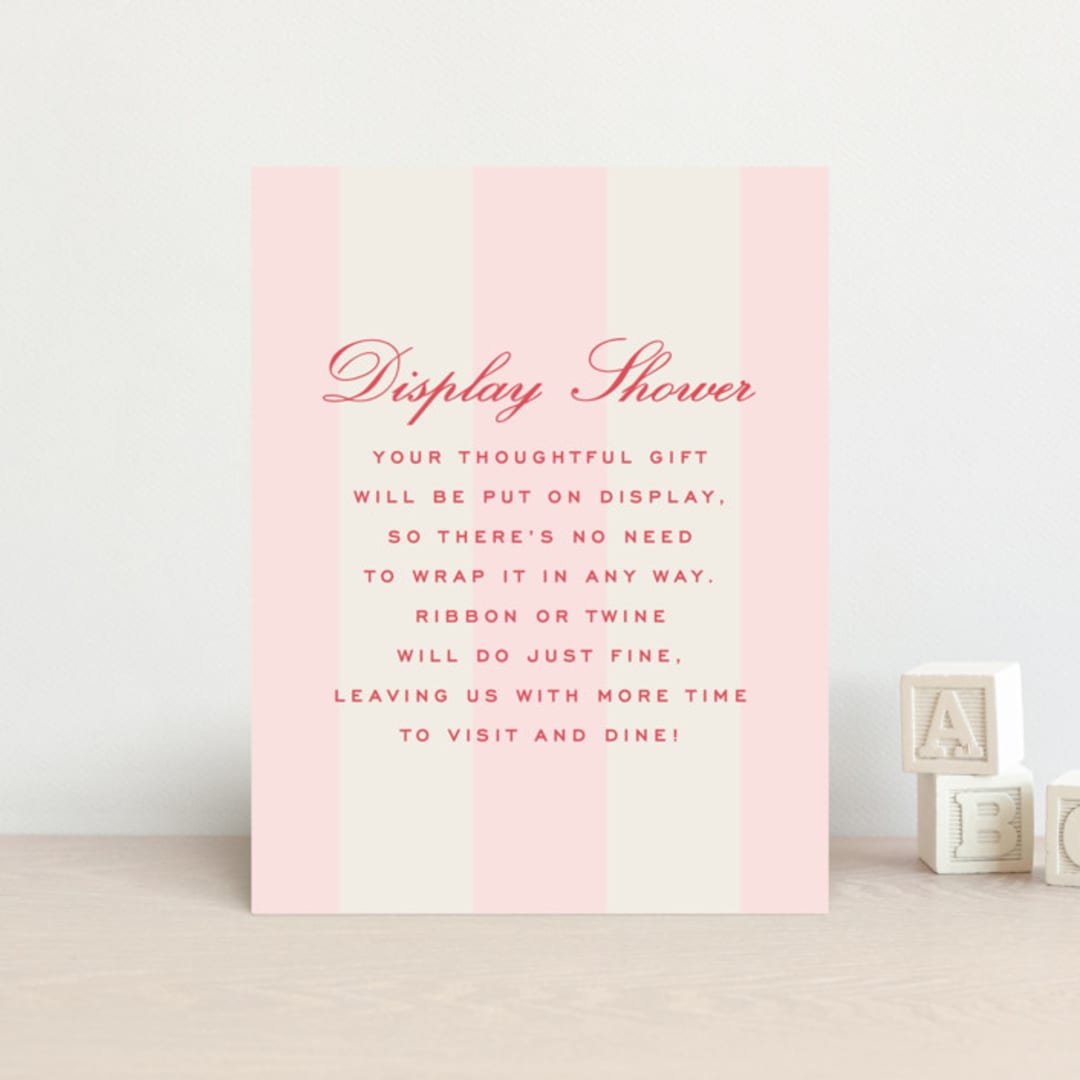 "Campania" - Baby Shower Insert Cards in Fragola by Megan Davis - Front
