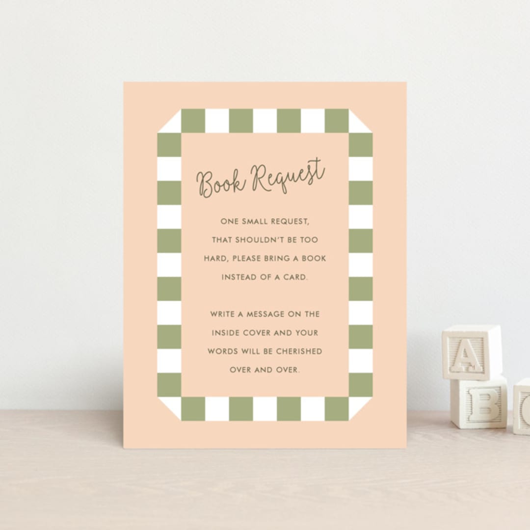 "Boardwalk" - Baby Shower Insert Cards in Peach by Baumbirdy - Front