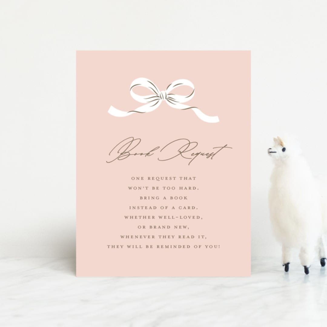 "Sweetheart" - Baby Shower Insert Cards in Blush by Paper Raven Co. - Front