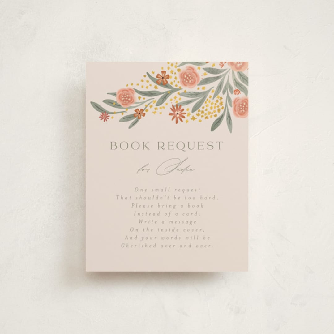 "Elephant Garden" - Baby Shower Insert Cards in Snapdragon by Joanna Griffin - Front