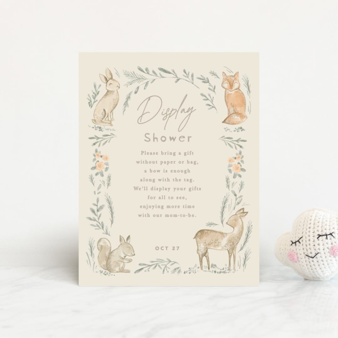 "Vintage woodland" - Baby Shower Insert Cards in Ginger by Creo Study - Front