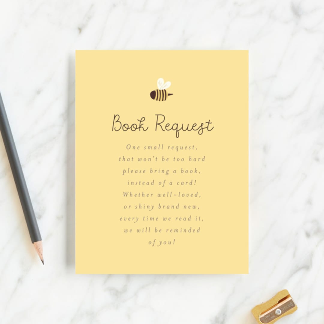 "Little Honey" - Baby Shower Insert Cards in Greige by Itsy Belle Studio - Front