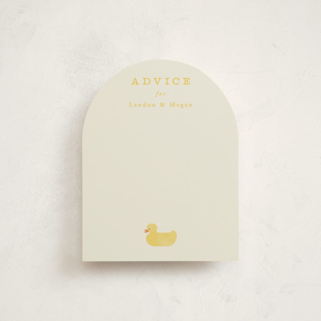 "Simple Duck" - Baby Shower Insert Cards in Banana by Brianne Larsen - Front