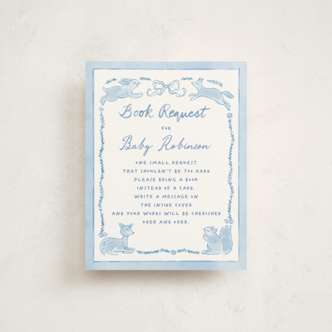 "Folk woodland" - Baby Shower Insert Cards in Sky by Creo Study - Front