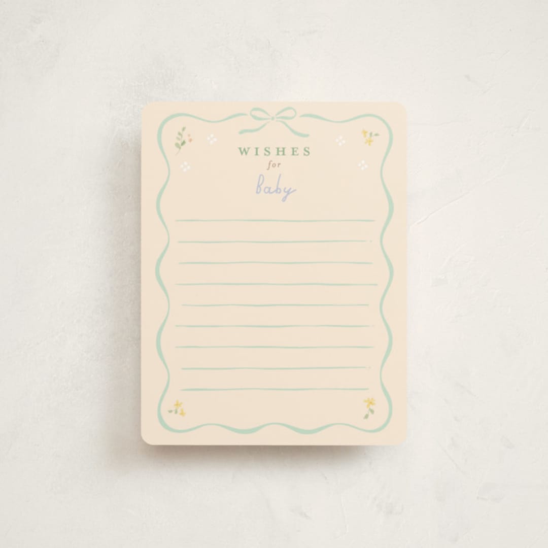 "petite corners" - Baby Shower Insert Cards in Seafoam by Jennifer Wick - Front