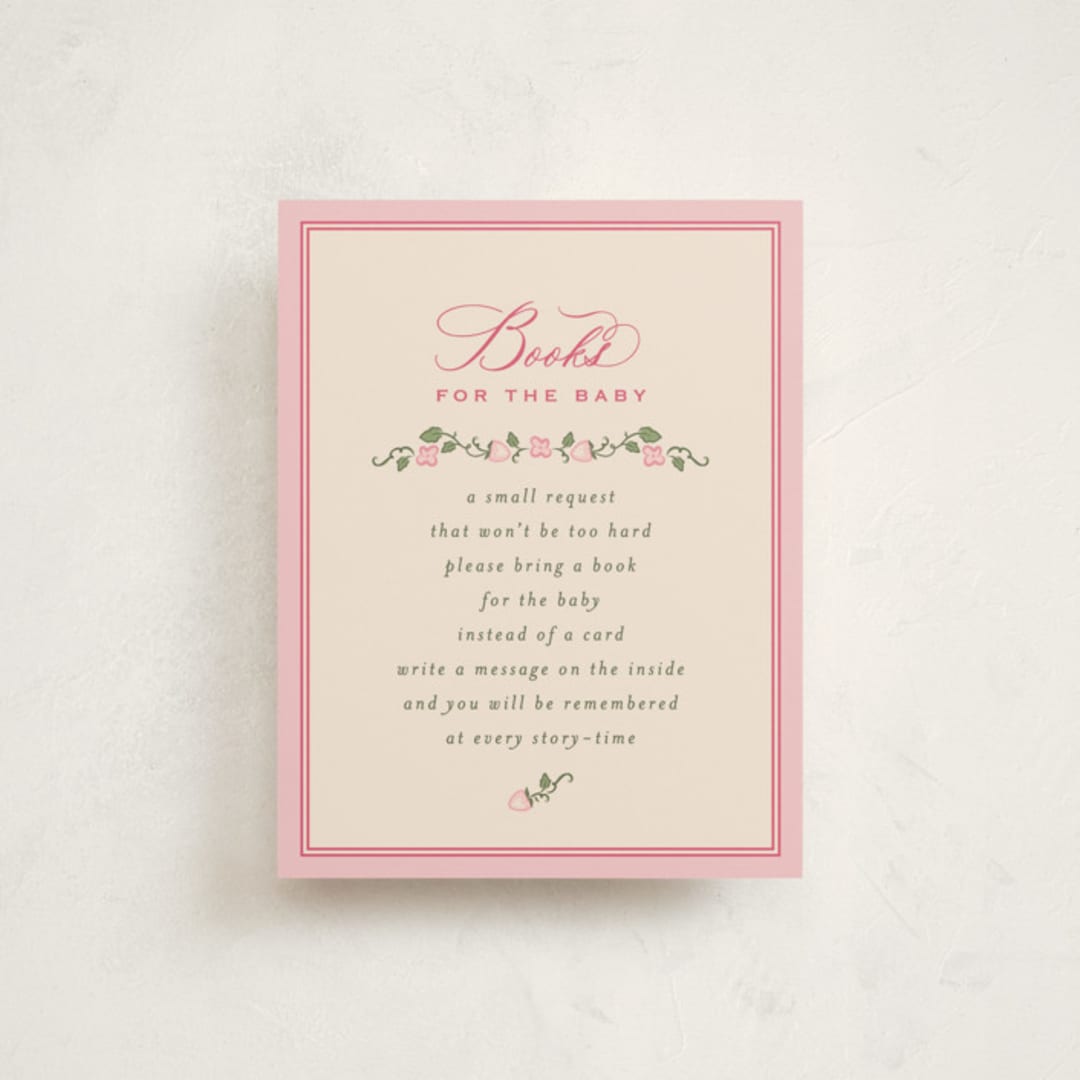 "Very Berry" - Baby Shower Insert Cards in Berry by letterfix - Front