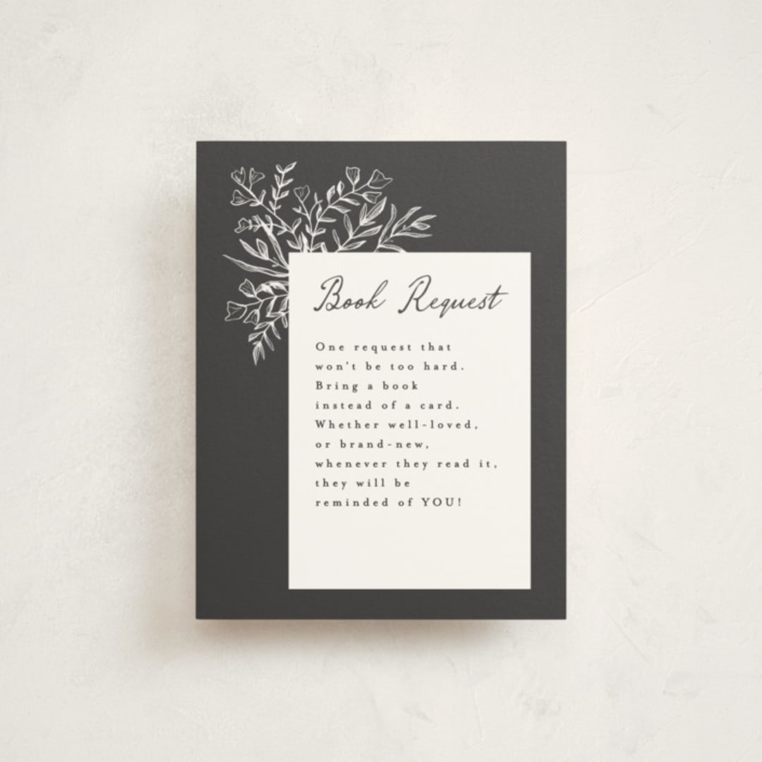 "Story time" - Baby Shower Insert Cards in Graphite by Maja Cunningham - Front