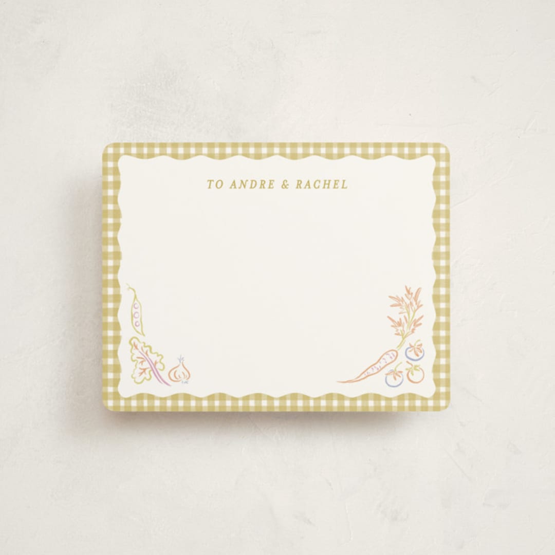 "Veggie Patch" - Baby Shower Insert Cards in Olive by Natalie Rae - Front