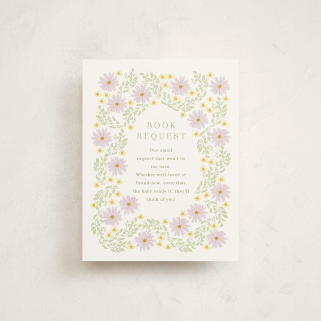 "Blooming Baby Frame" - Baby Shower Insert Cards in Daisy by Baumbirdy - Front