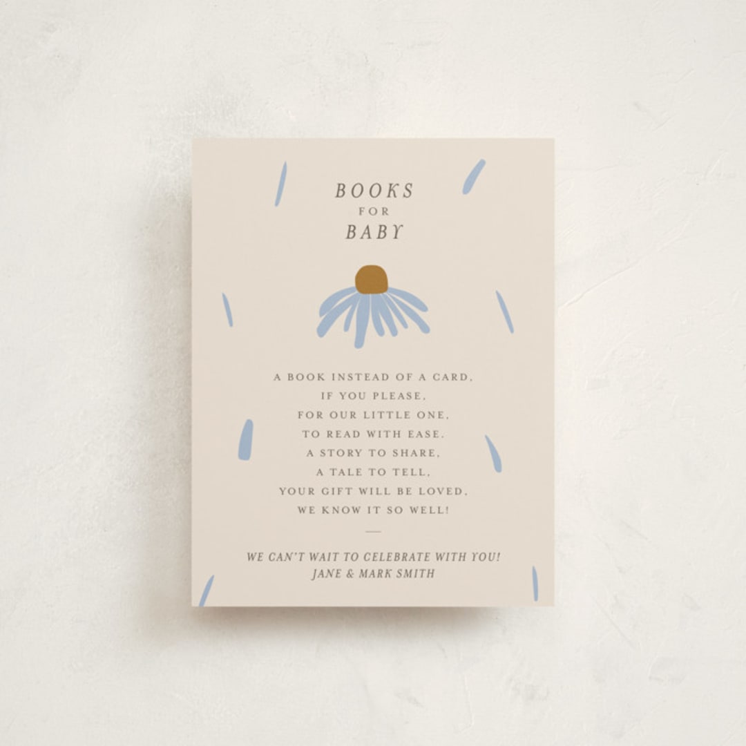 "Flower Sprinkle" - Baby Shower Insert Cards in Sky by Aviva Atri - Front