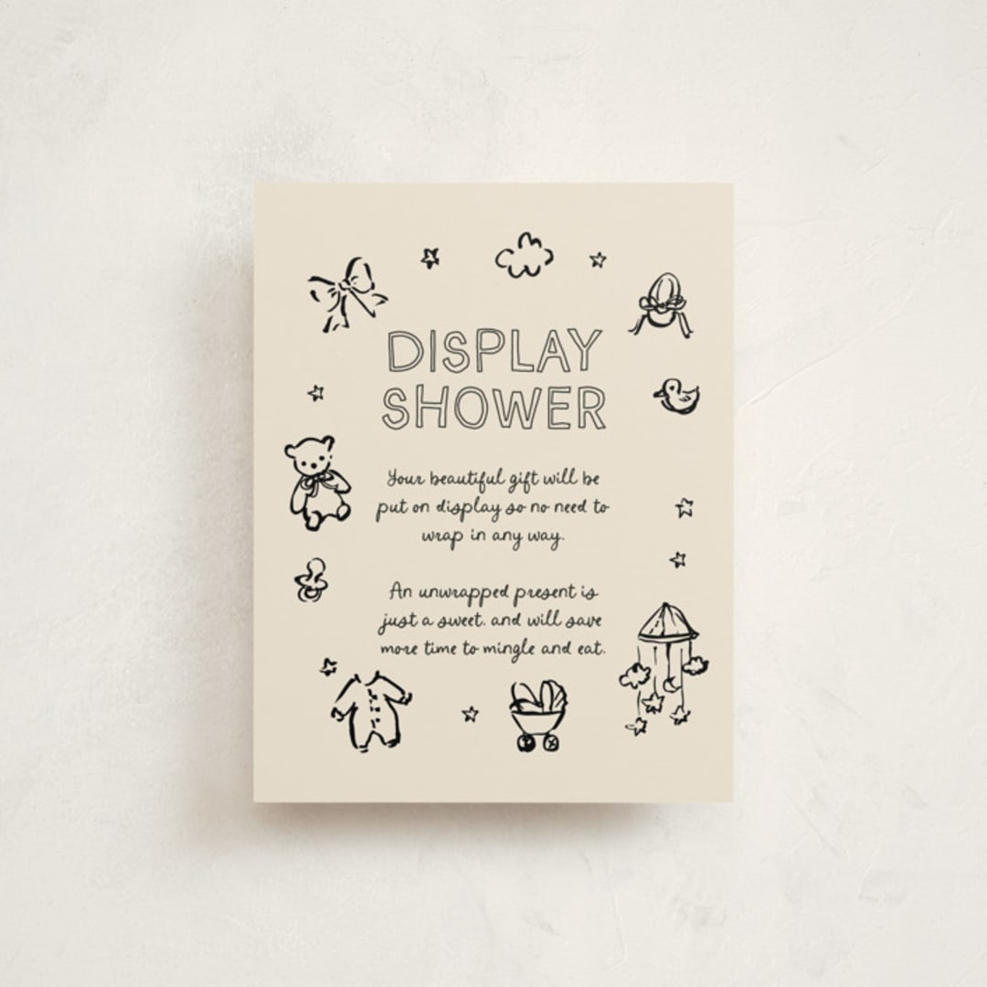 "Bundle of Joy Sketches" - Baby Shower Insert Cards in Onyx by Cass Loh - Front