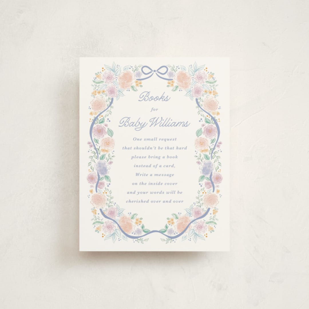 "Garden Magic" - Baby Shower Insert Cards in Lilac by Tamara Hilje - Front