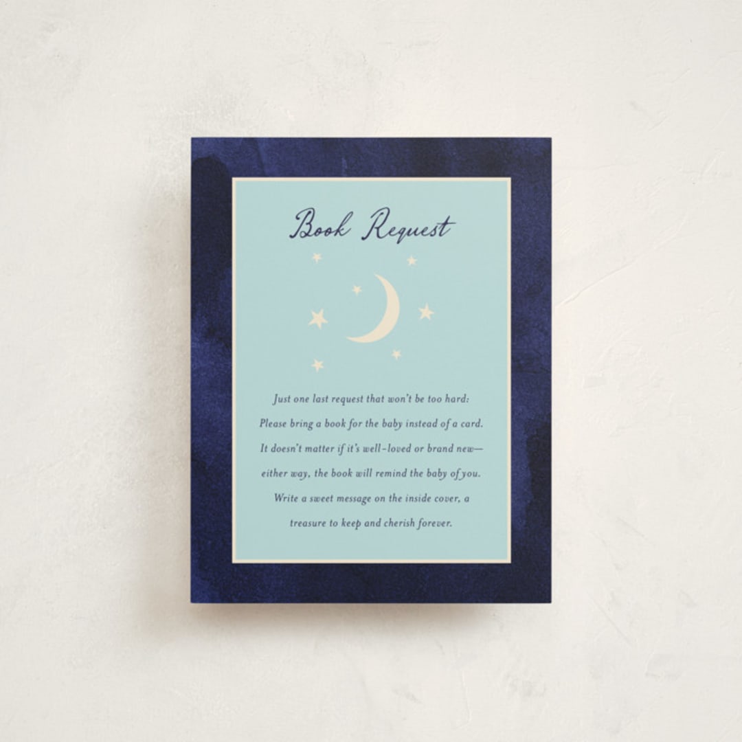 "Midnight Stars" - Baby Shower Insert Cards in Midnight by Ilene Guy - Front