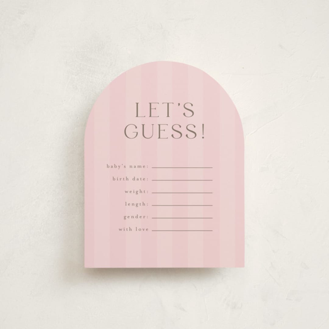 "Baby Stripes" - Baby Shower Insert Cards in Rose by Angela Thompson - Front