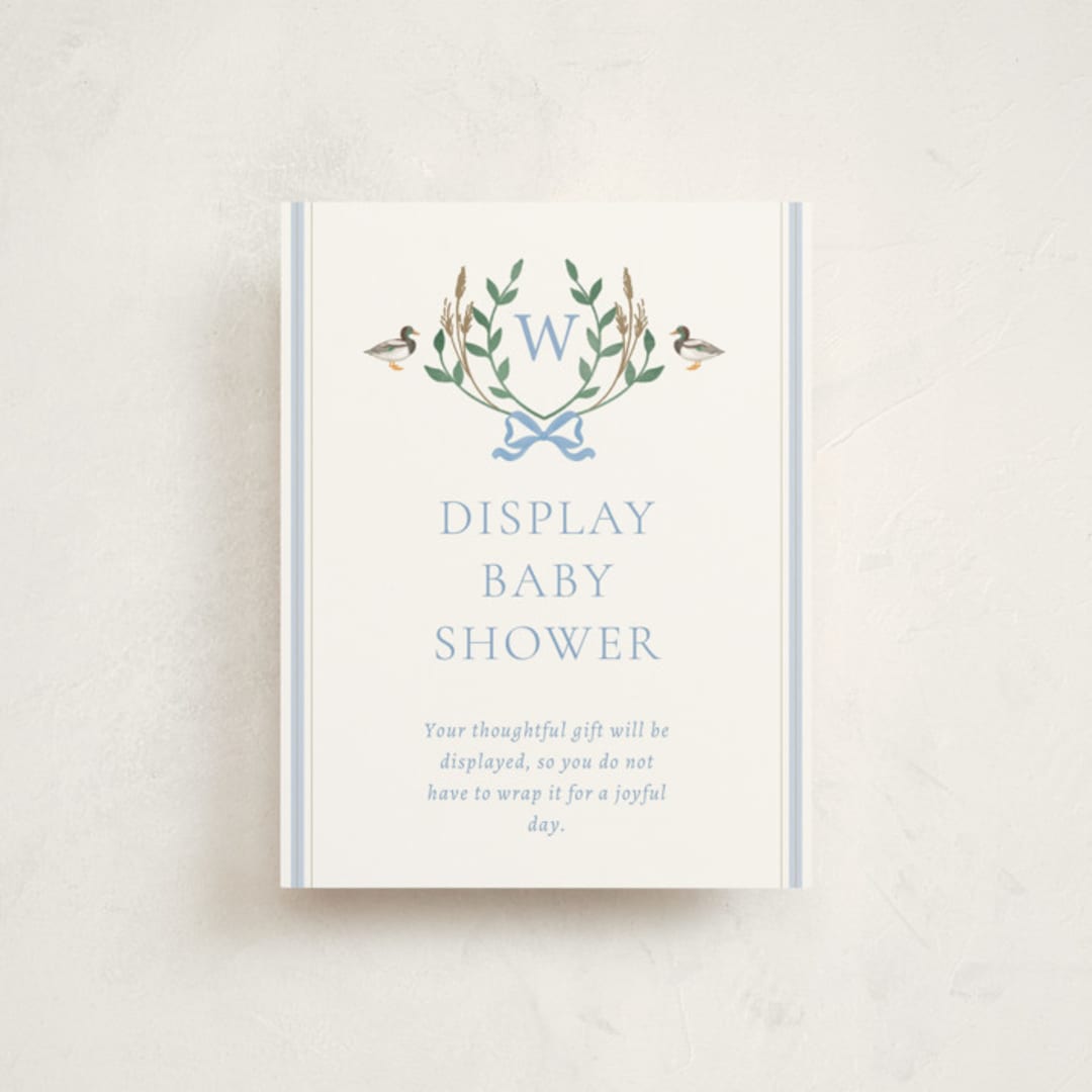 "Southern Mallard Duck" - Baby Shower Insert Cards in Powder by Rebecca Marchese - Front