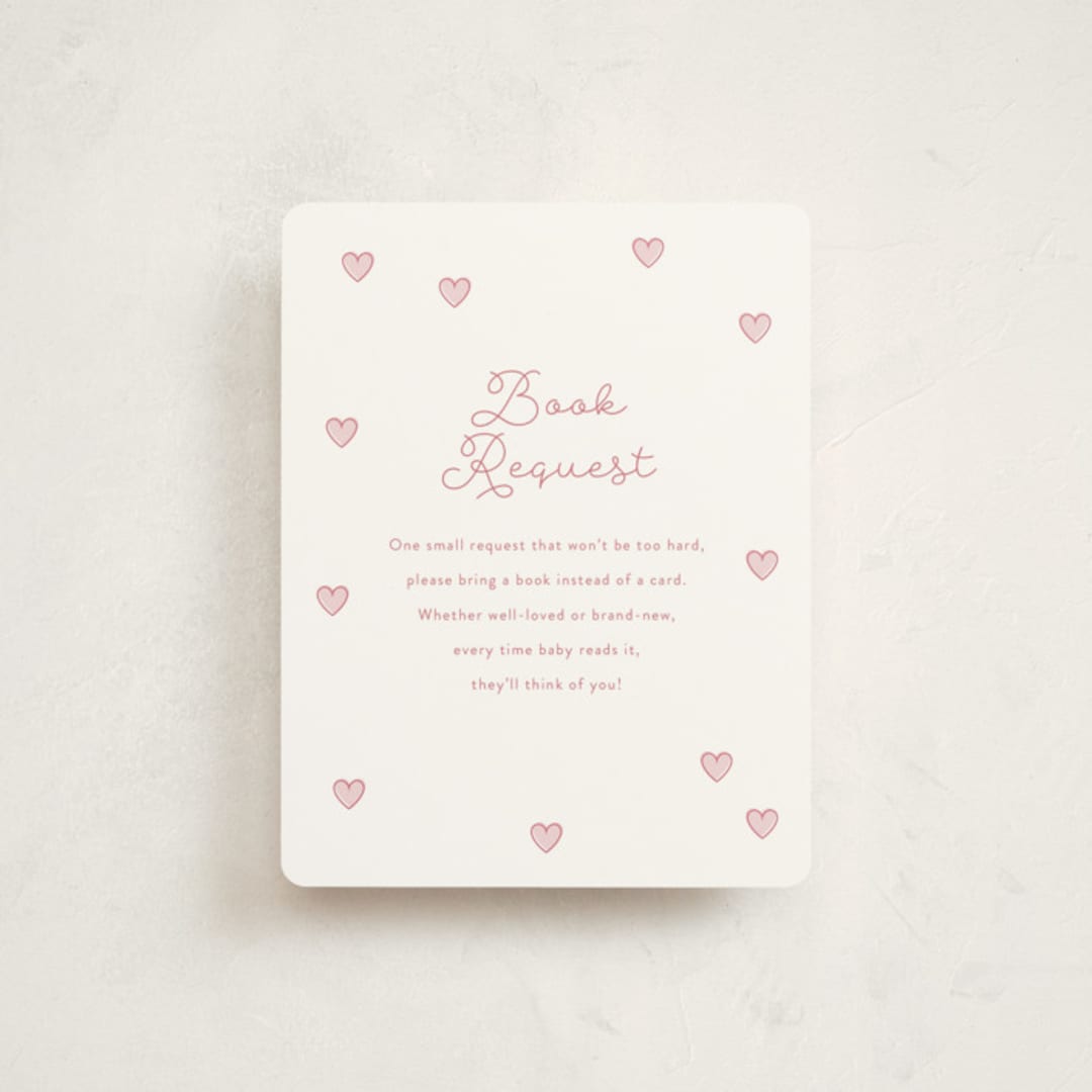 "Little Sweetheart" - Baby Shower Insert Cards in Strawberry by Angela Garrick - Front