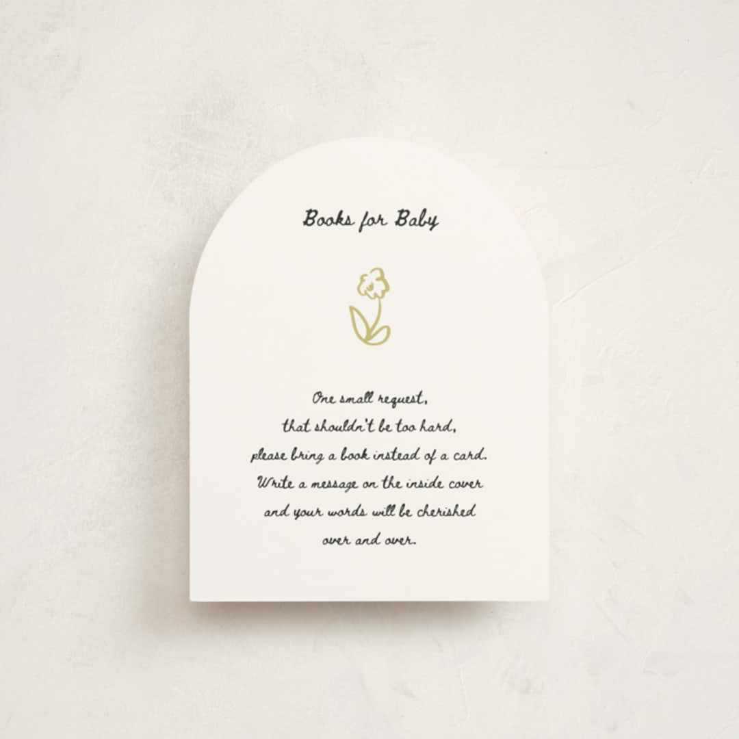 "Golden Flowers" - Baby Shower Insert Cards in Cloud by Ani Somi - Front