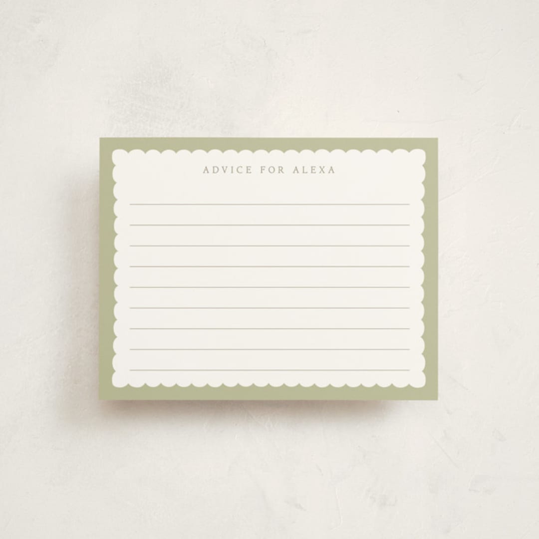 "Ribbon Toss" - Baby Shower Insert Cards in Lemon by Robert and Stella - Front