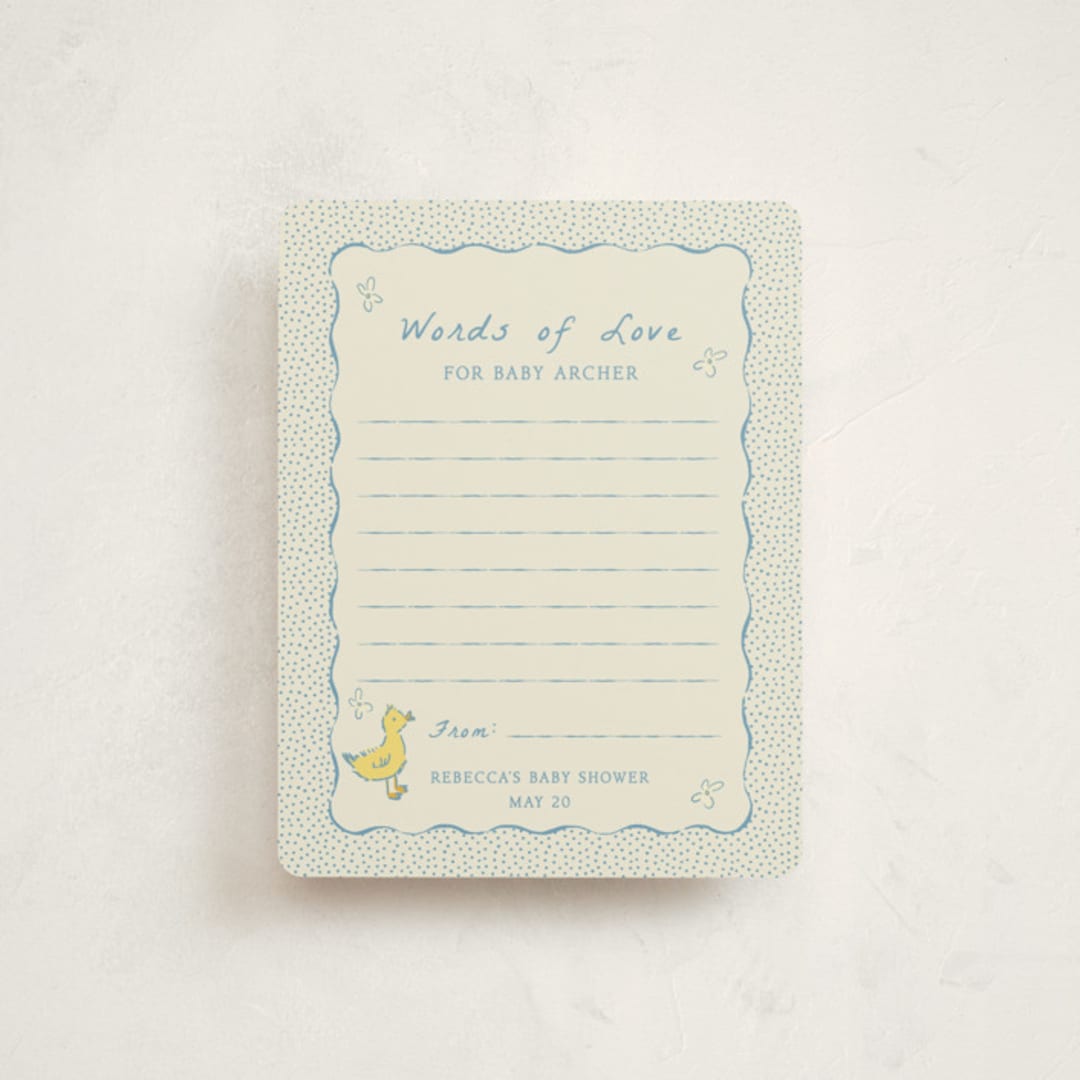 "Sweet Peeps" - Baby Shower Insert Cards in Robin’s Egg by Sarah Rosenthal - Front