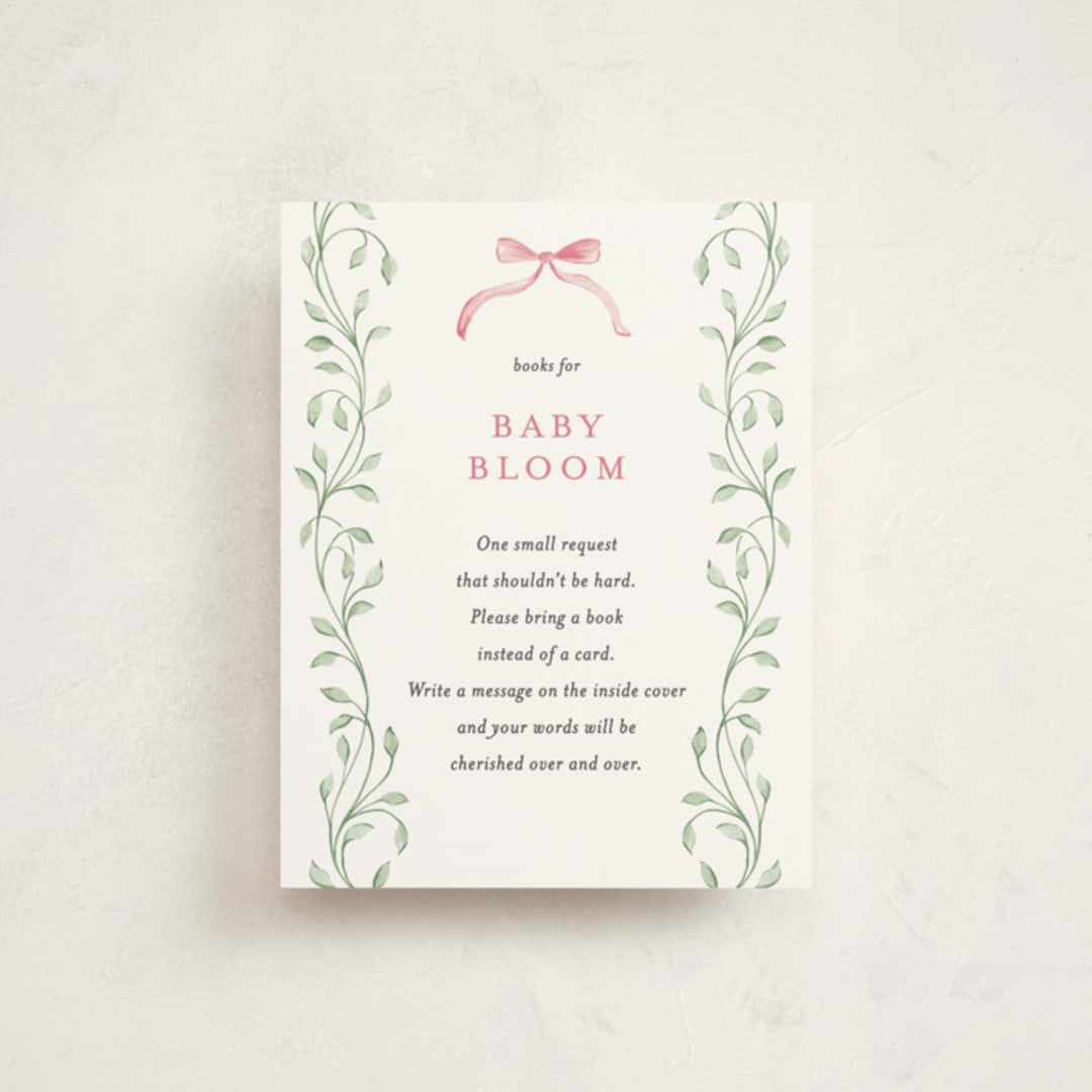 "graceful" - Baby Shower Insert Cards in Peony by Sarah Knight - Front