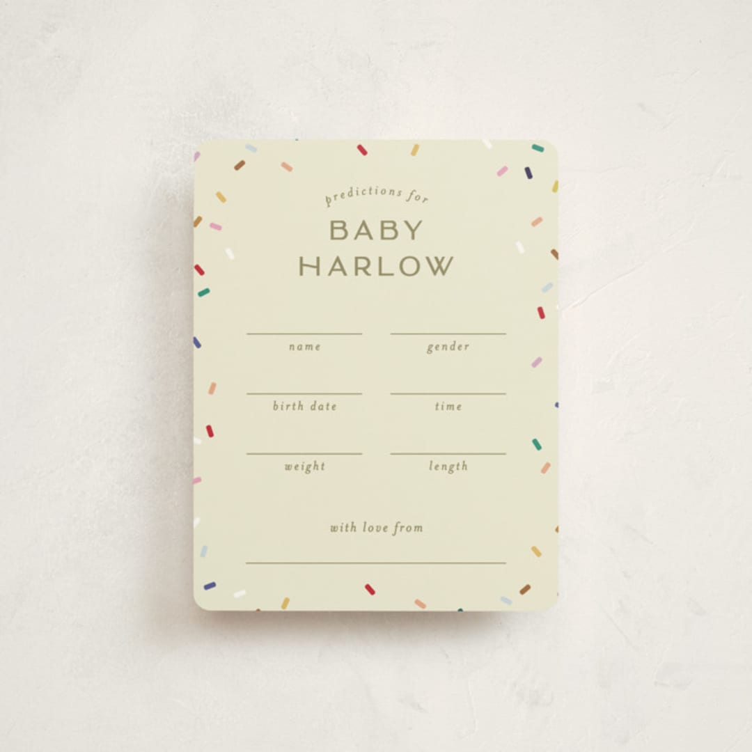 "tiny bold sprinkles" - Baby Shower Insert Cards in Cream by Ellen Schlegelmilch - Front
