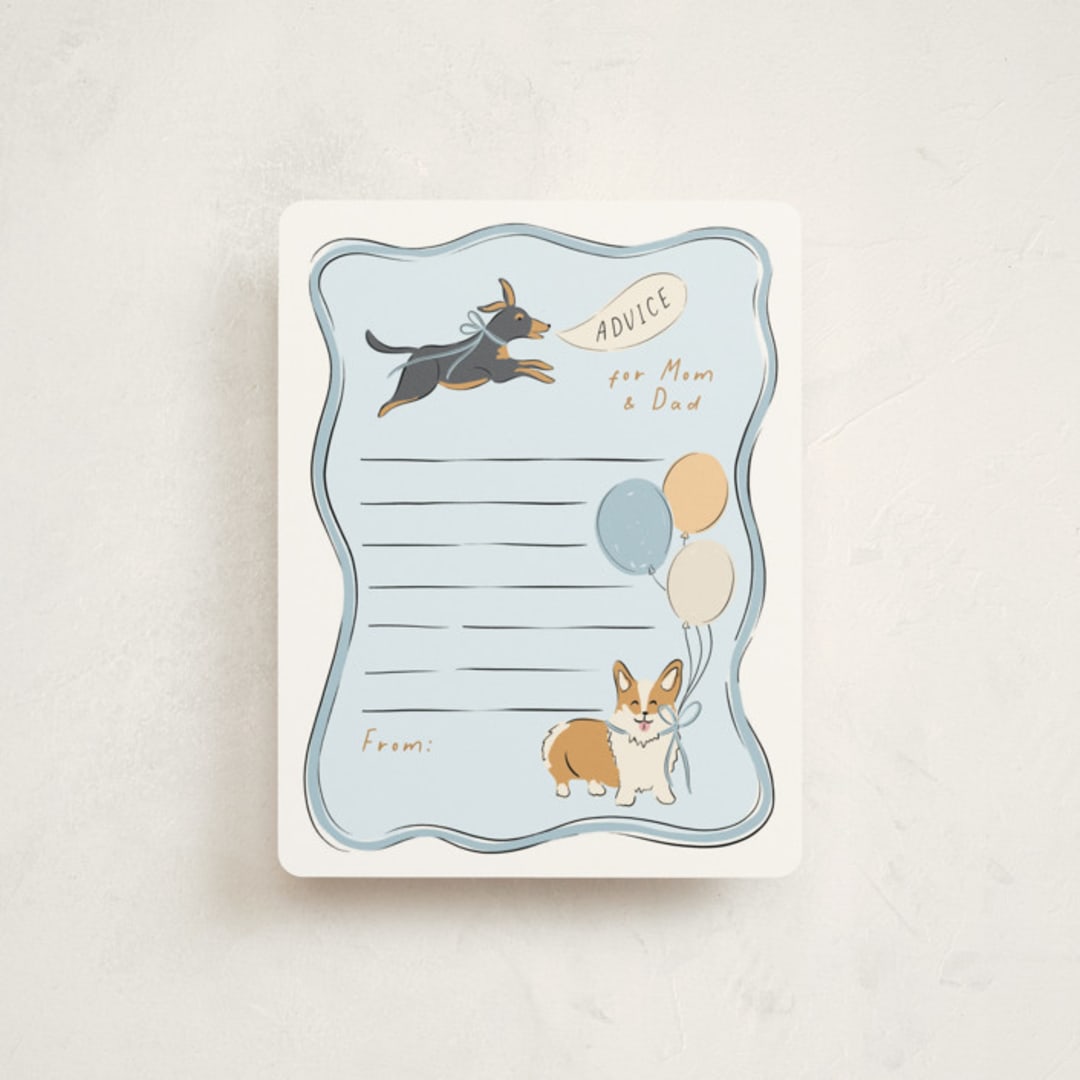 "Party Puppies" - Baby Shower Insert Cards in Fur by Erin German - Front