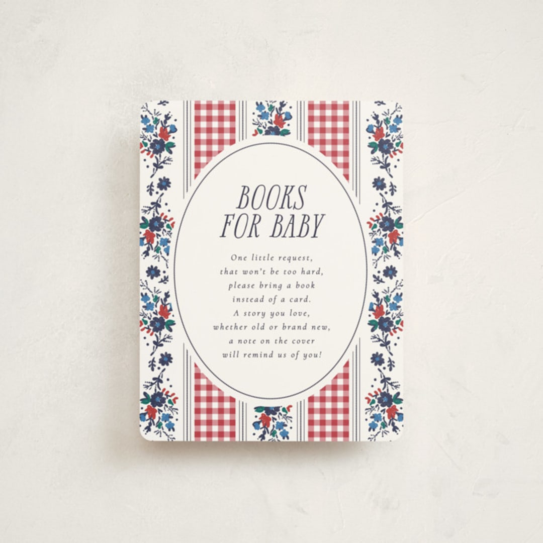 "Pattern Mix" - Baby Shower Insert Cards in Tomato by Emily Sabol Goss - Front