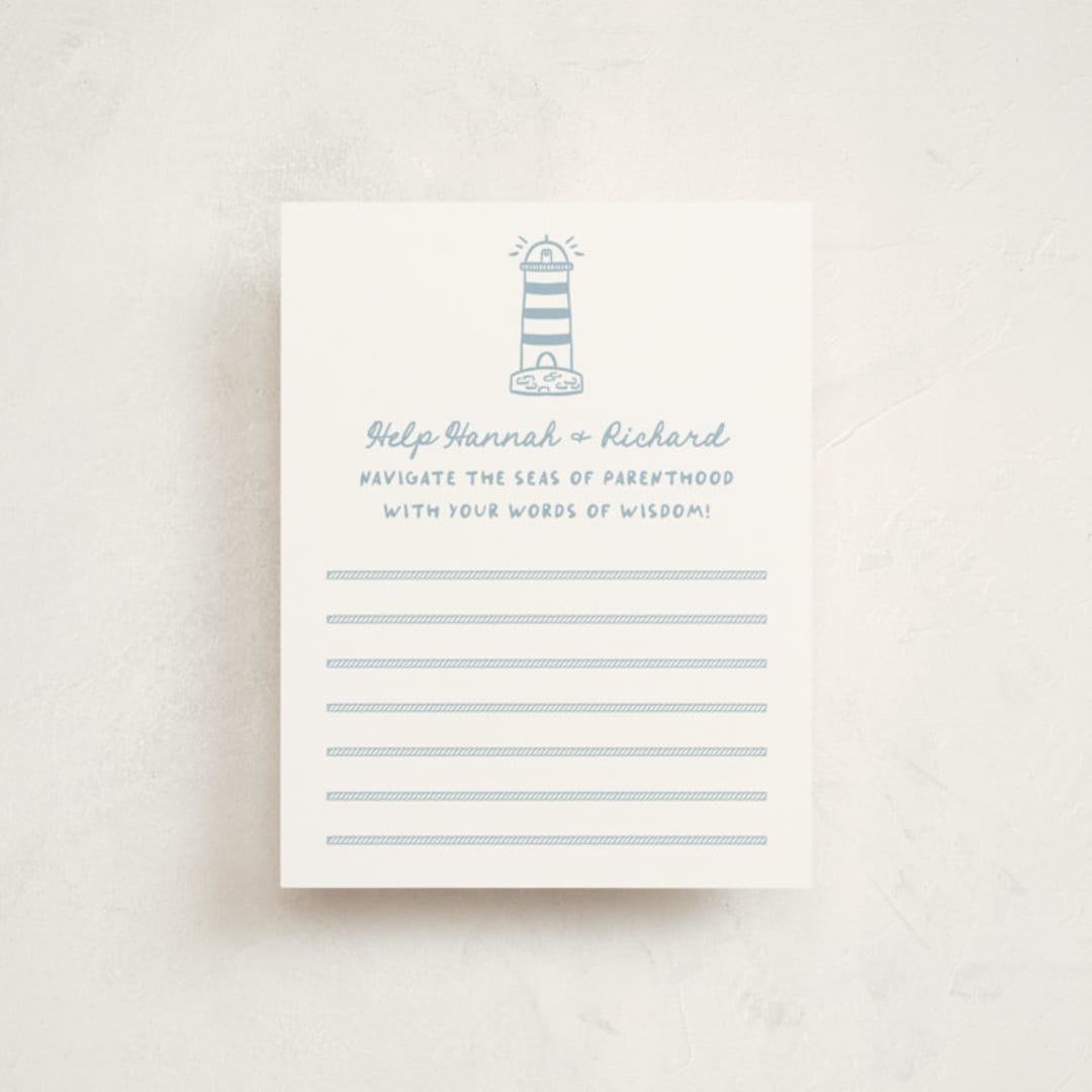 "nautical celebration" - Baby Shower Insert Cards in Powder Blue by Claudia Orengo - Front