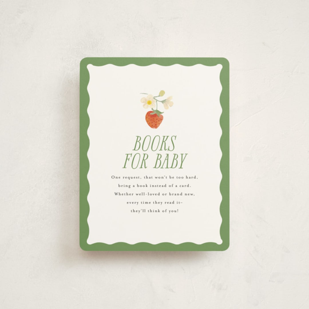 "So Berry Sweet" - Baby Shower Insert Cards in Strawberry by Itsy Belle Studio - Front