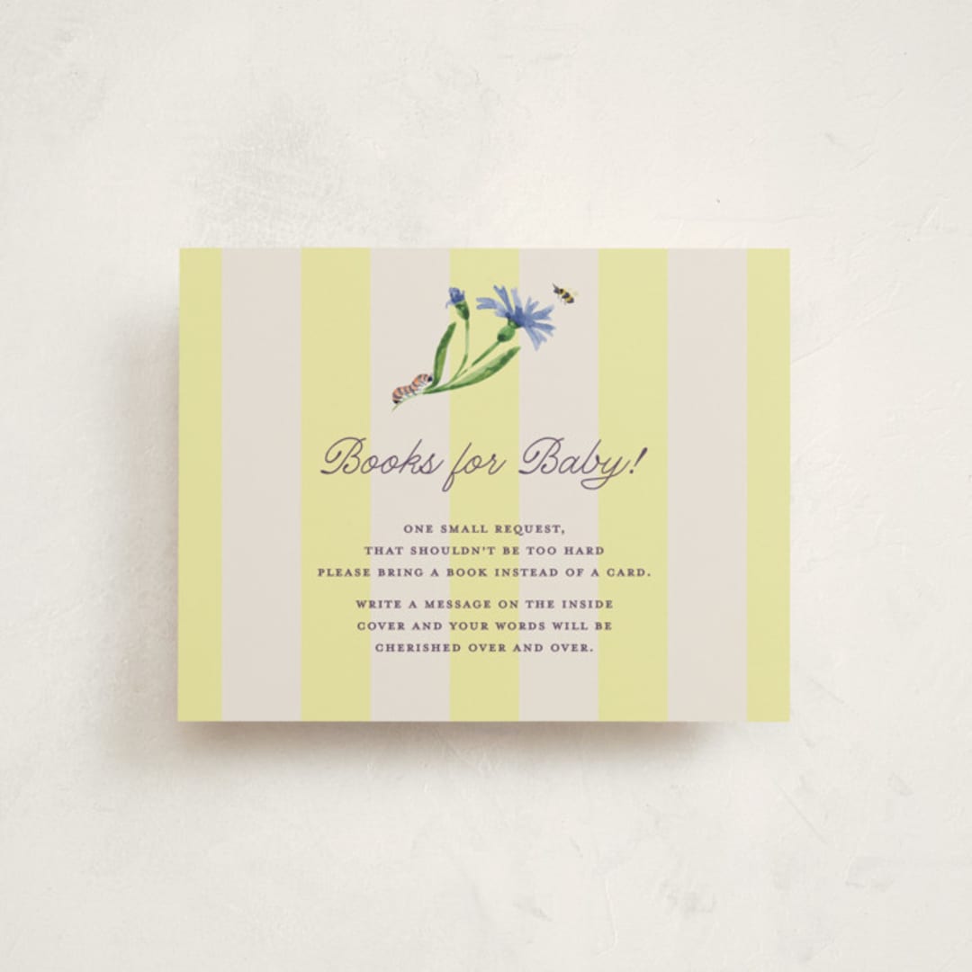 "Blooming Garden" - Baby Shower Insert Cards in Citrus by Pati Cascino - Front