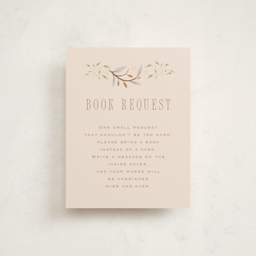 "Storybook" - Baby Shower Insert Cards in Blush by Hannah Williams - Front
