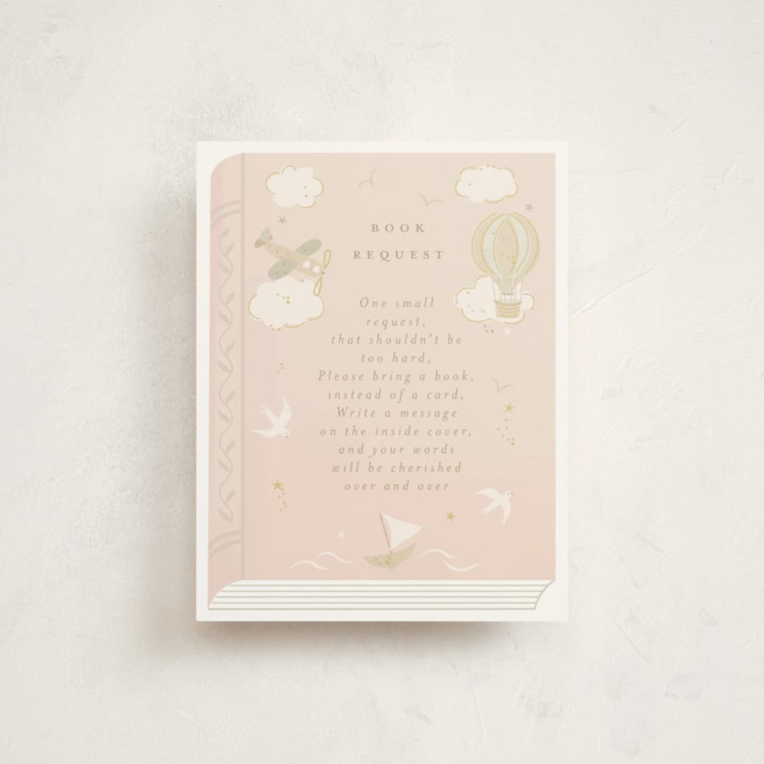 "Our Journey" - Baby Shower Insert Cards in Blush by Jennifer Holbrook - Front