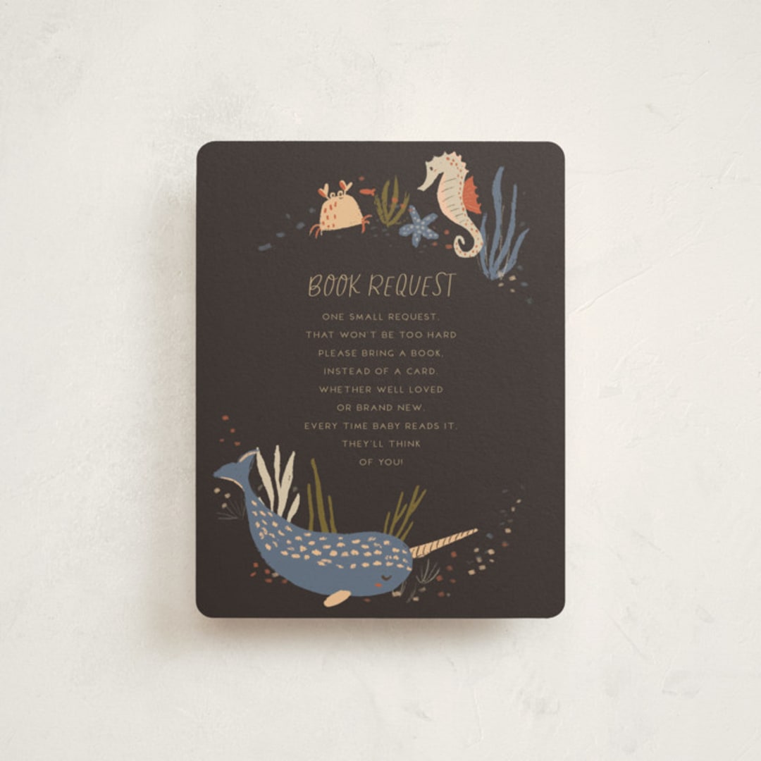 "Under The Sea" - Baby Shower Insert Cards in Midnight Berry by Vera Lim - Front