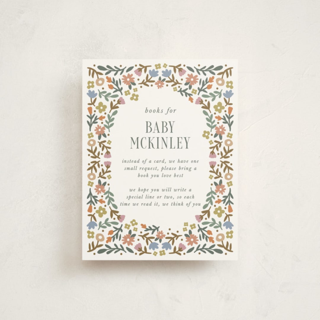"Floral Archway" - Baby Shower Insert Cards in Garden by Kelly Watkins - Front