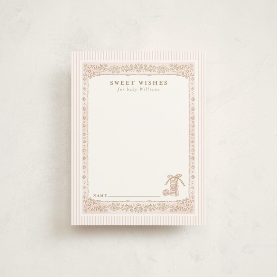"Bebe" - Baby Shower Insert Cards in Cotton Candy by Jenna Holcomb - Front