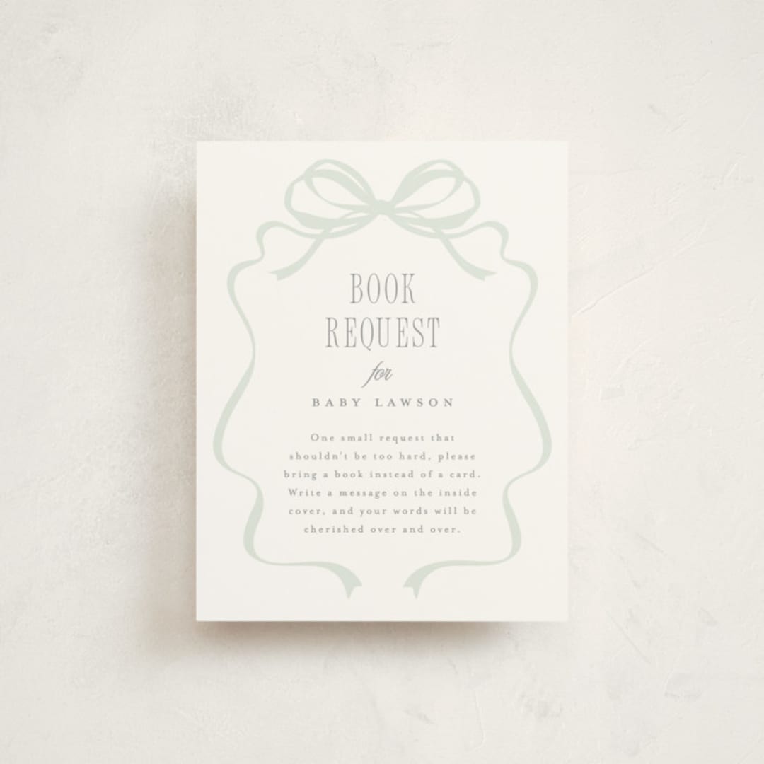 "Storybook Geese" - Baby Shower Insert Cards in Mint by Everett Paper Goods - Front