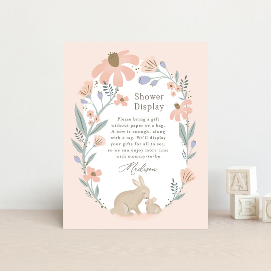 "garden bunnies" - Baby Shower Insert Cards in Petal by Karidy Walker - Front