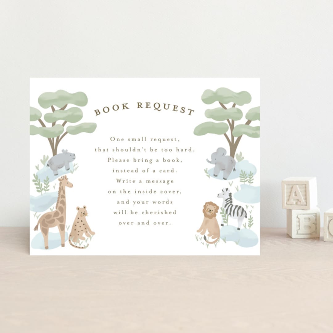 "Little Animal World" - Baby Shower Insert Cards in Air by Jennifer Holbrook - Front