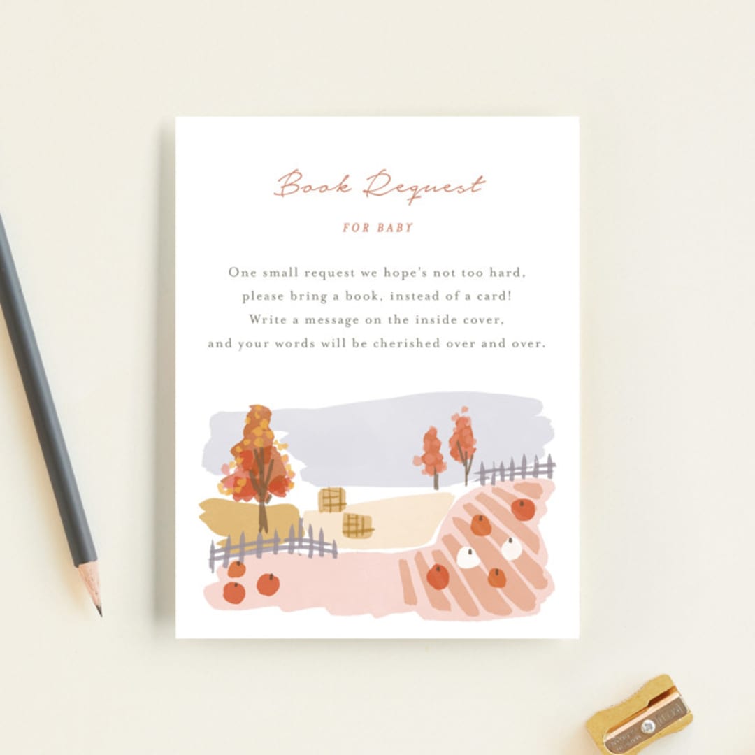 "autumn countryside" - Baby Shower Insert Cards in Candy by Rebecca Durflinger - Front