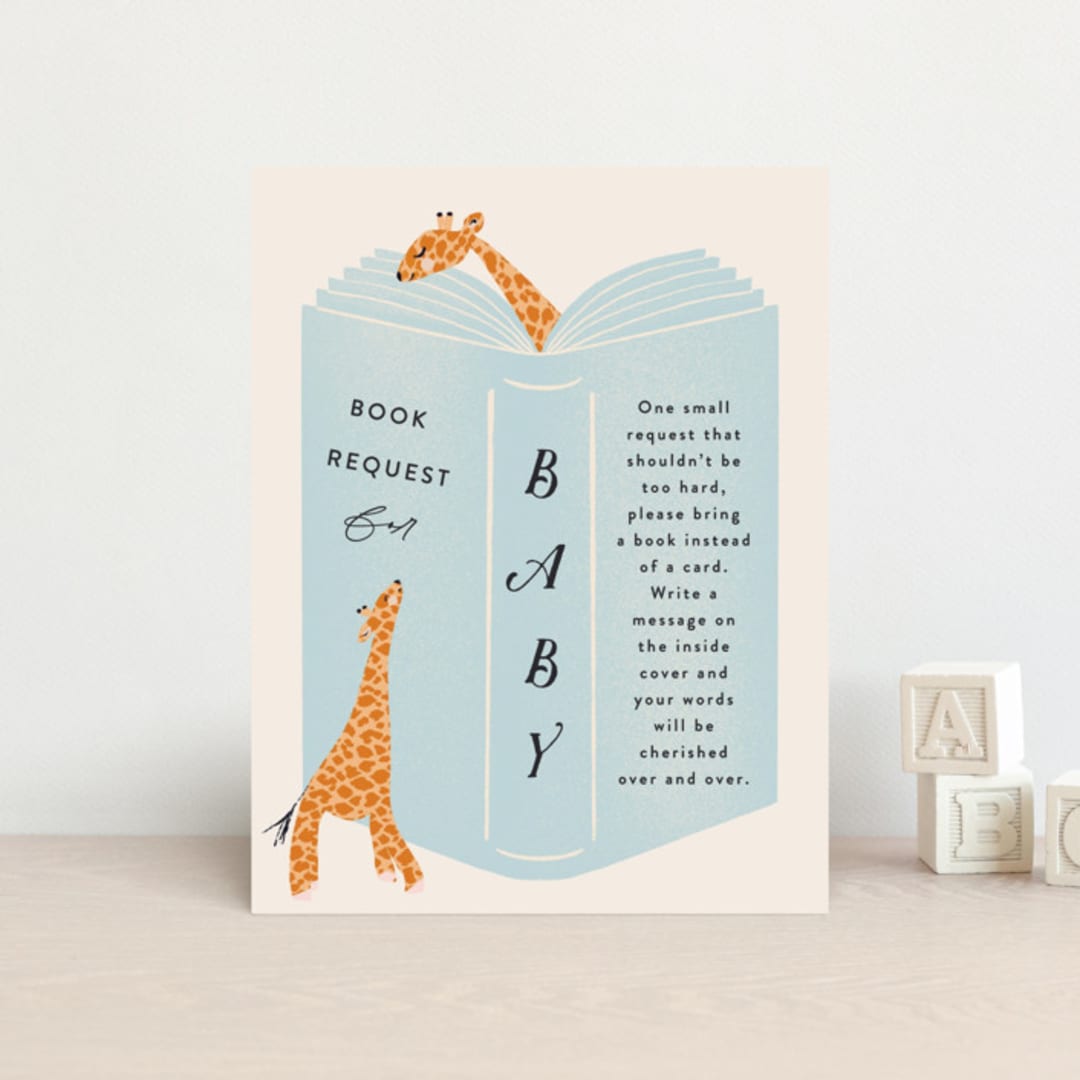 "Take Shelter" - Baby Shower Insert Cards in Powder by Gwen Bedat - Front